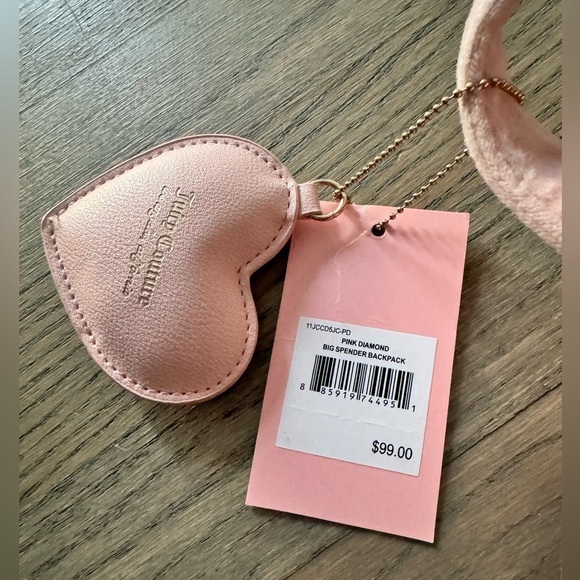 NWT Juicy Couture suede pink backpack main image 5